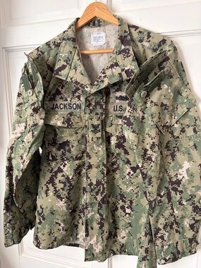 U.S. Military Digital Woodland Camouflage Jacket with Name Tape